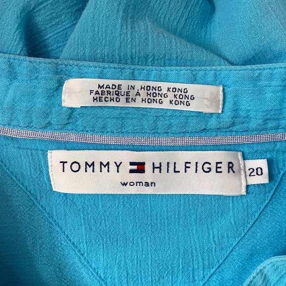 Tommy Hilfiger Turquoise Plus Top - Picture 10 of 11